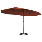 Outdoor Parasol with Aluminium Pole 460x270 cm Terracotta