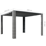 Gazebo with Roof Poly Rattan  Grey and Anthracite