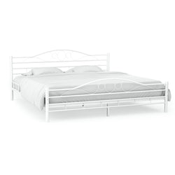 Bed Frame Metal - White  Double