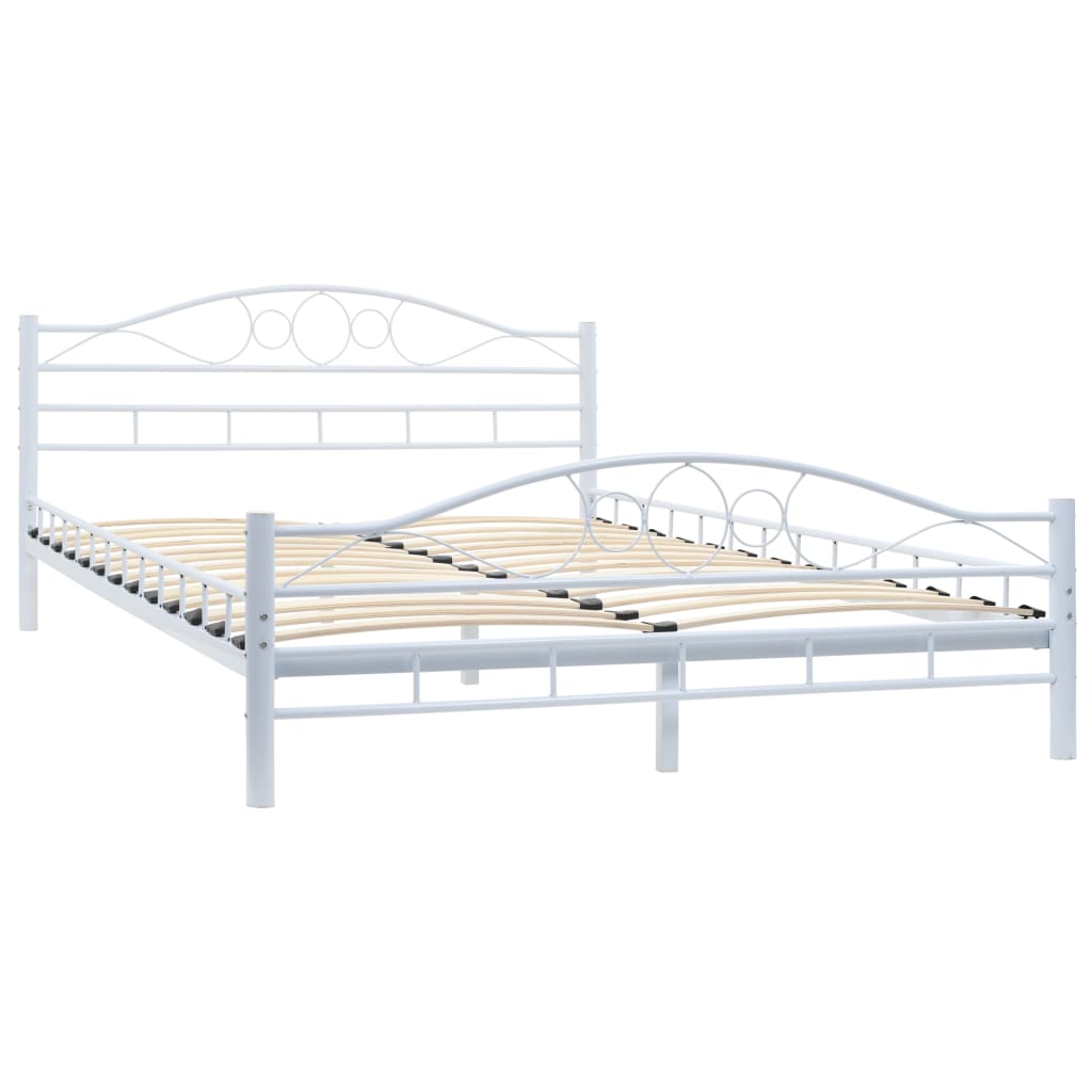 Bed Frame Metal - White  Double