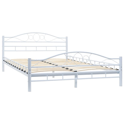 Bed Frame Metal - White  Double