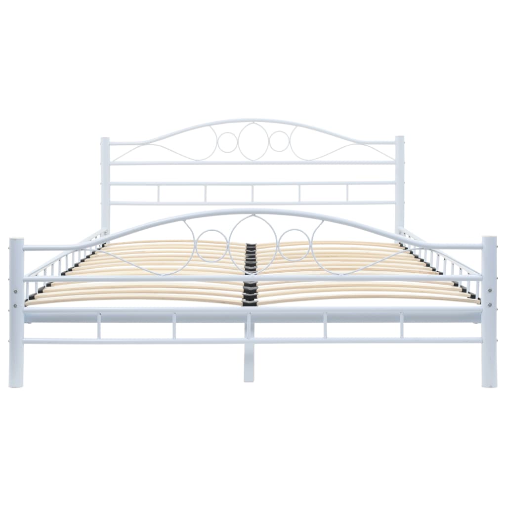 Bed Frame Metal - White  Double
