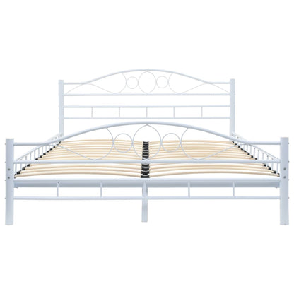 Bed Frame Metal - White  Double