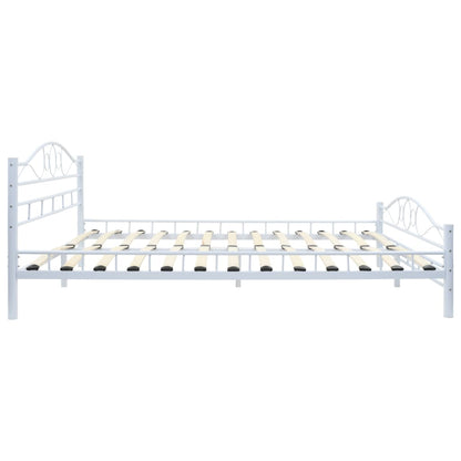 Bed Frame Metal - White  Double