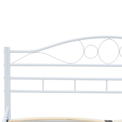 Bed Frame Metal - White  Double