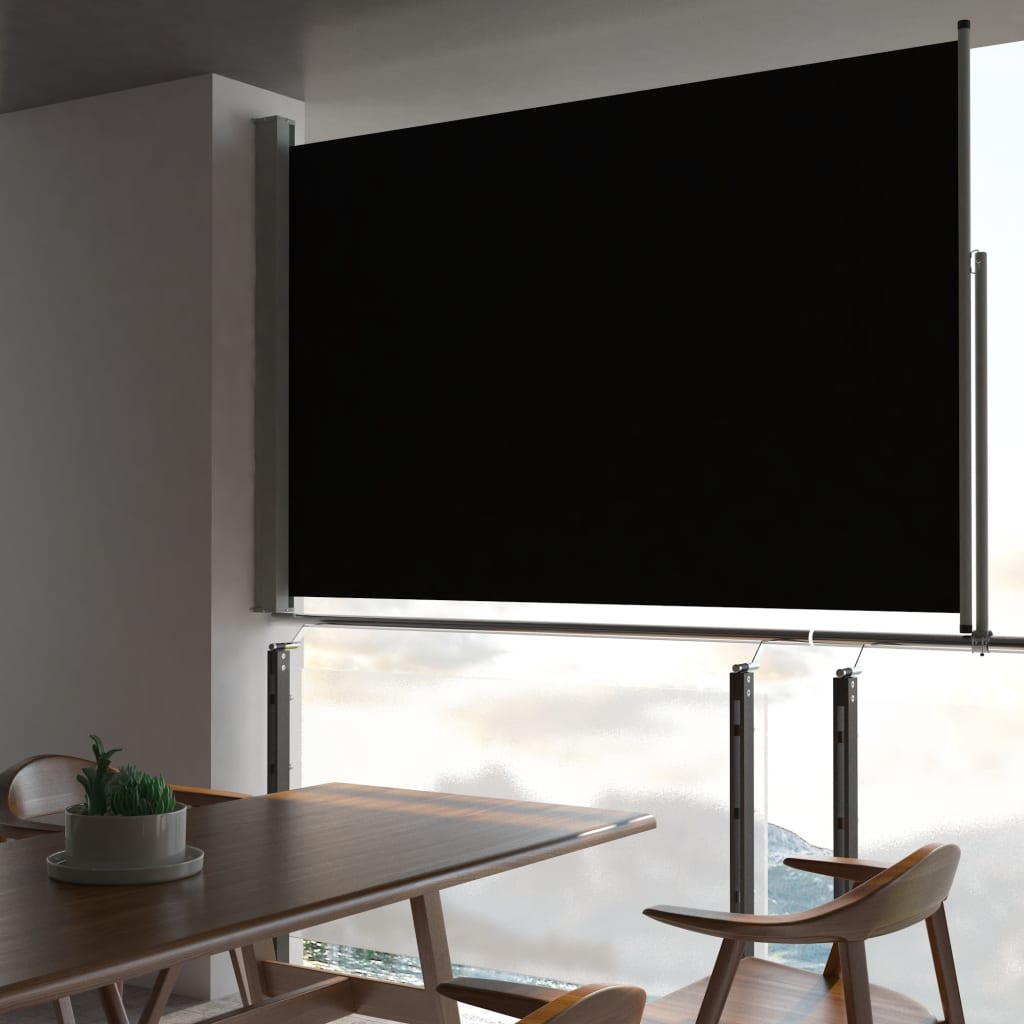 Patio Retractable Side Awning - Black