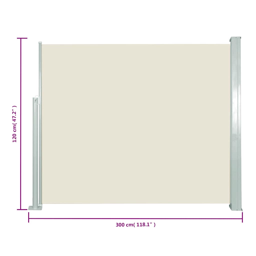 Retractable Side Awning - Cream
