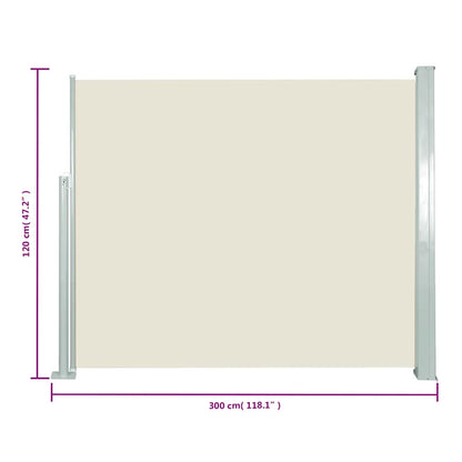 Retractable Side Awning - Cream