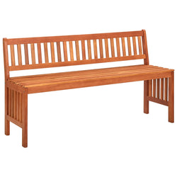 Garden Bench 137 cm Solid Eucalyptus Wood
