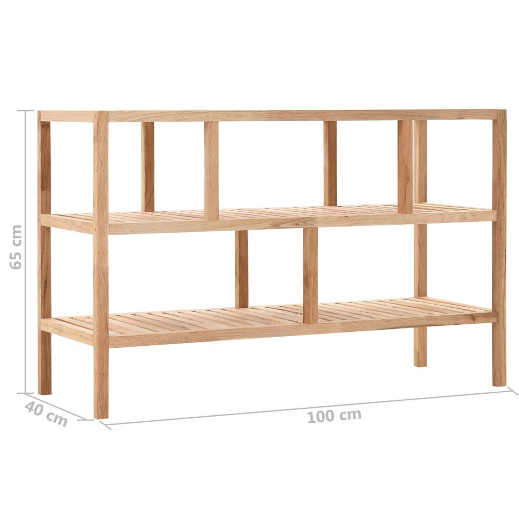 Bathroom Shelf Solid Walnut Wood 100x40x65cm Storage Rack Organiser