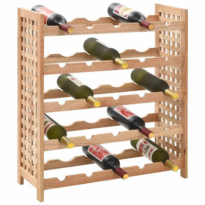 Wine Rack Solid Walnut 25 Bottles 63x25x73cm
