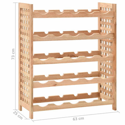 Wine Rack Solid Walnut 25 Bottles 63x25x73cm