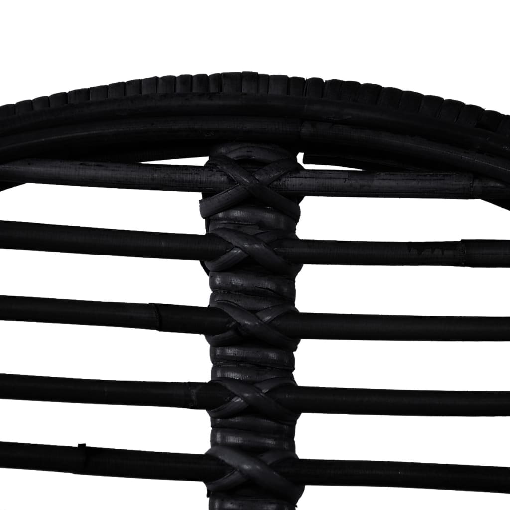 Dining Chairs 6 pcs Black Natural Rattan - 49×56×84cm