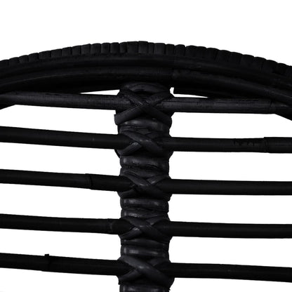 Dining Chairs 6 pcs Black Natural Rattan - 49×56×84cm