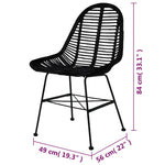 Dining Chairs 6 pcs Black Natural Rattan