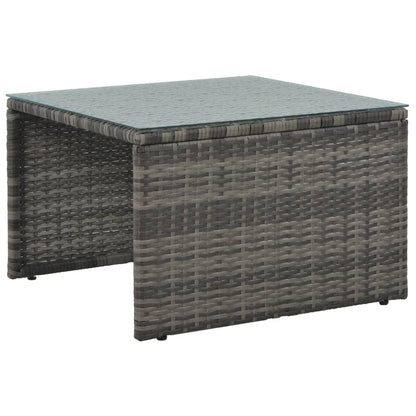3 Piece Garden Lounge Set with Cushions Poly Rattan Grey - 135×63×65.5cm