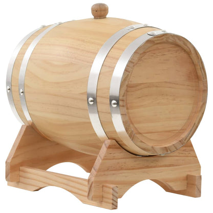 Wine Barrel with Tap Solid Pinewood 6 L - 27×18×25cm