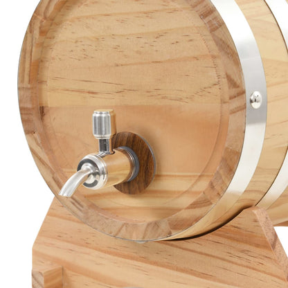 Wine Barrel with Tap Solid Pinewood 6 L - 27×18×25cm