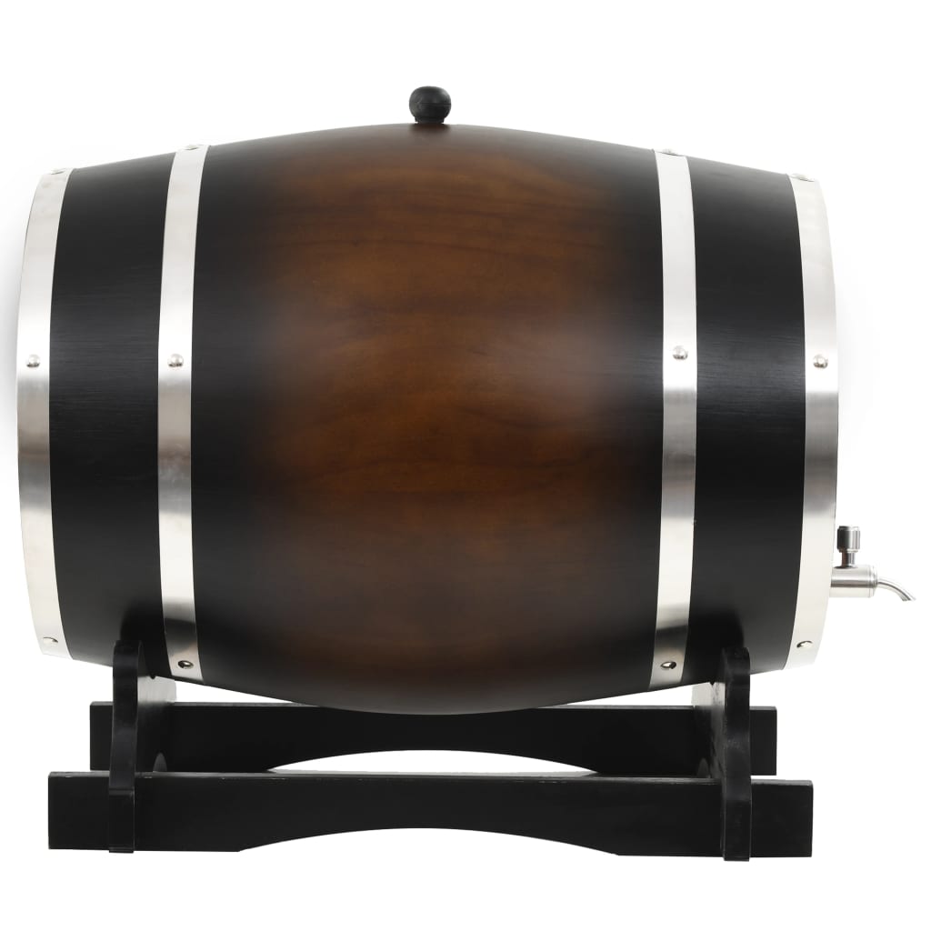 Wine Barrel with Tap Solid Pinewood 35 L - Brownish Black
