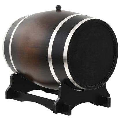 Wine Barrel with Tap Solid Pinewood 35 L - Brownish Black