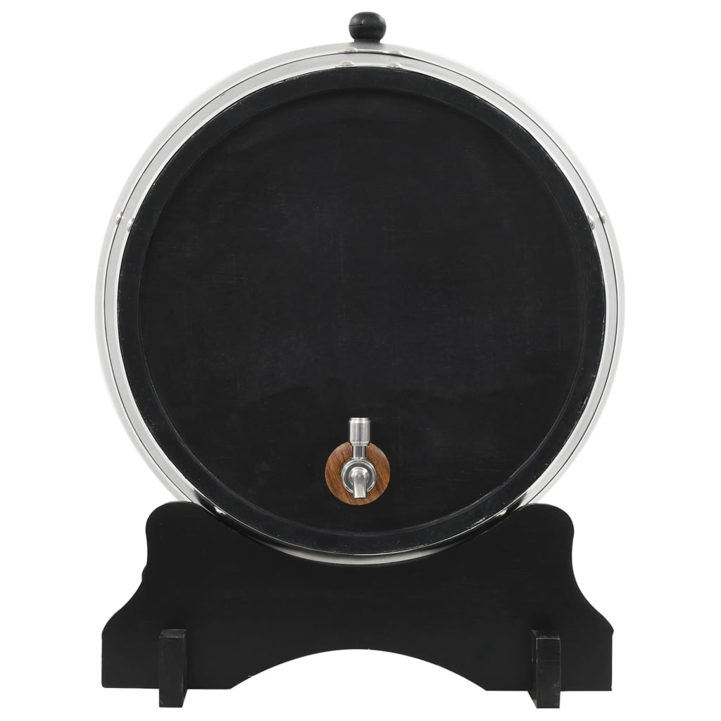 Wine Barrel with Tap Solid Pinewood 35 L - Brownish Black