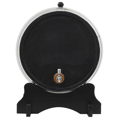 Wine Barrel with Tap Solid Pinewood 35 L - Brownish Black