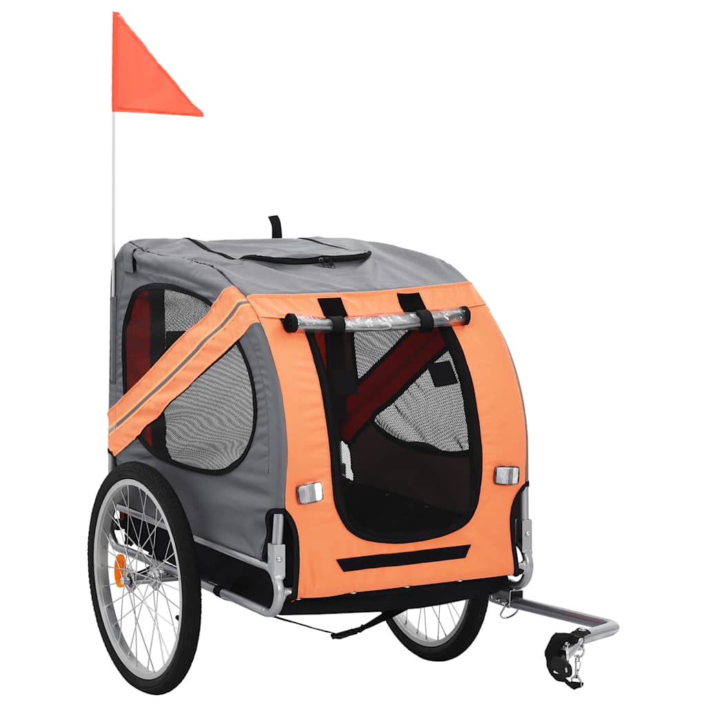 Dog Bike Trailer Orange and Brown - 137×73×90cm