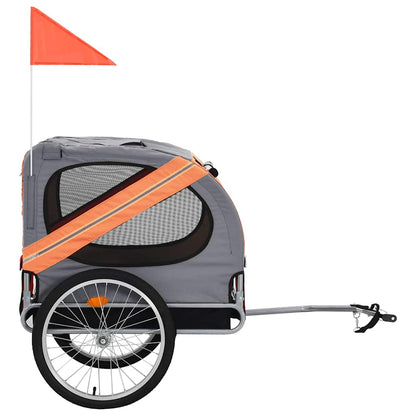 Dog Bike Trailer Orange and Brown - 137×73×90cm