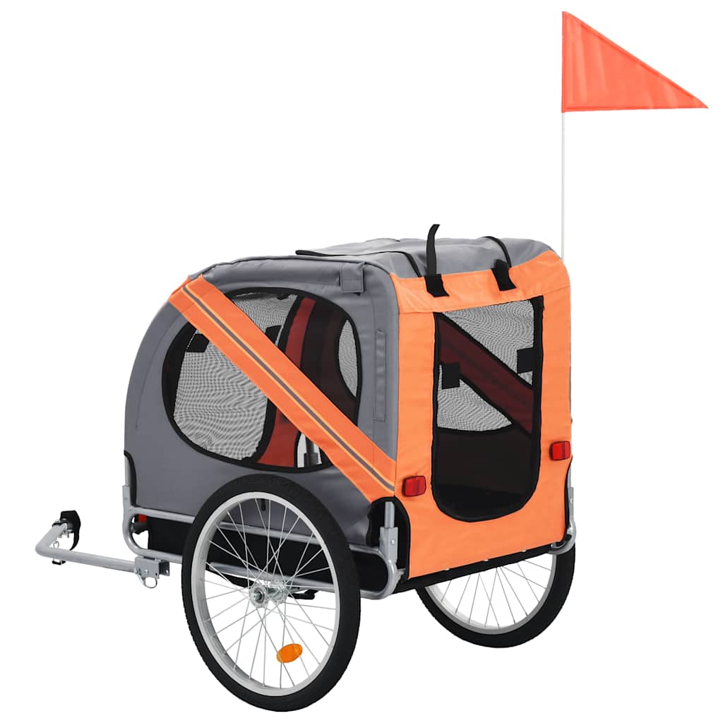 Dog Bike Trailer Orange and Brown - 137×73×90cm