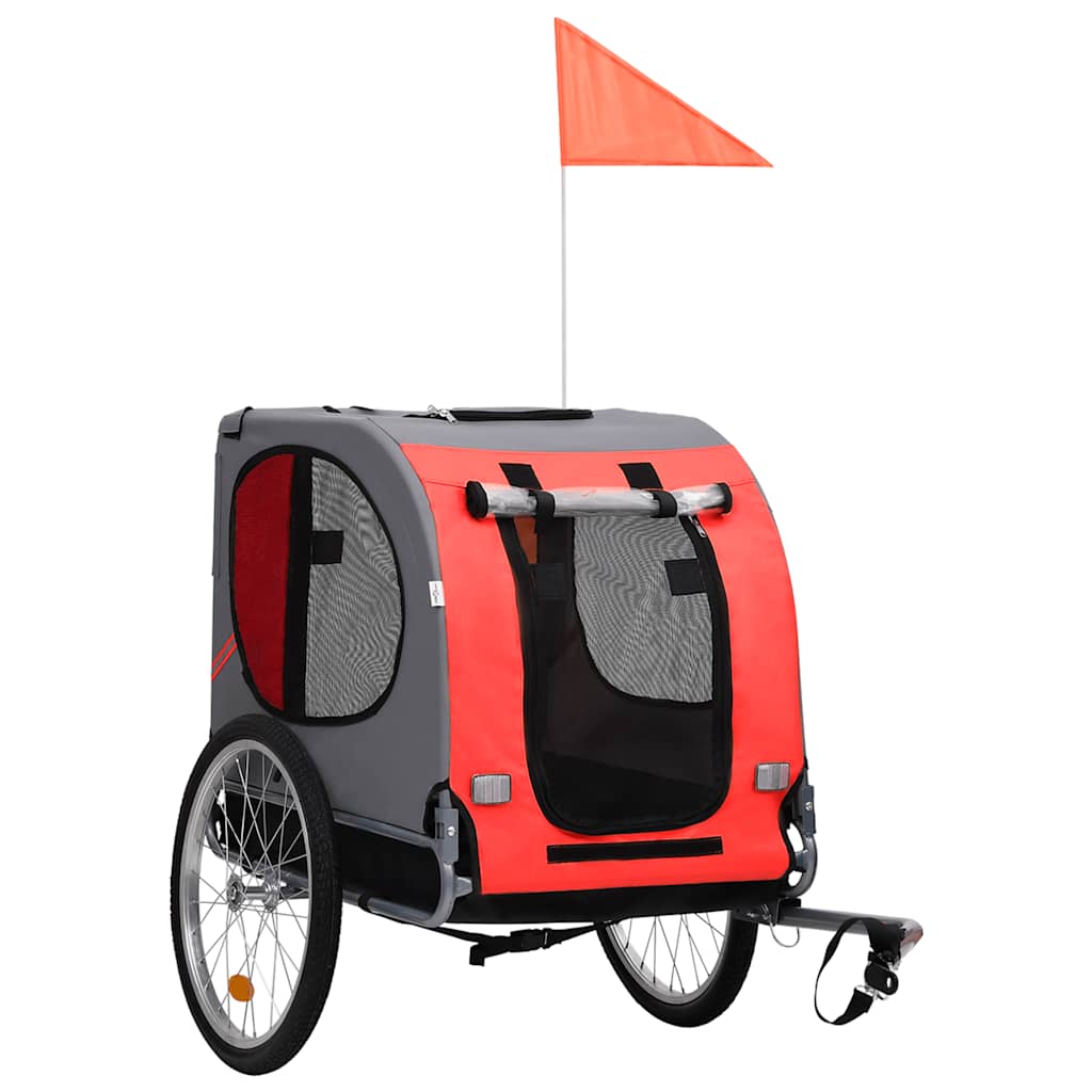 Dog Bike Trailer Red and Black - 130×73×91cm