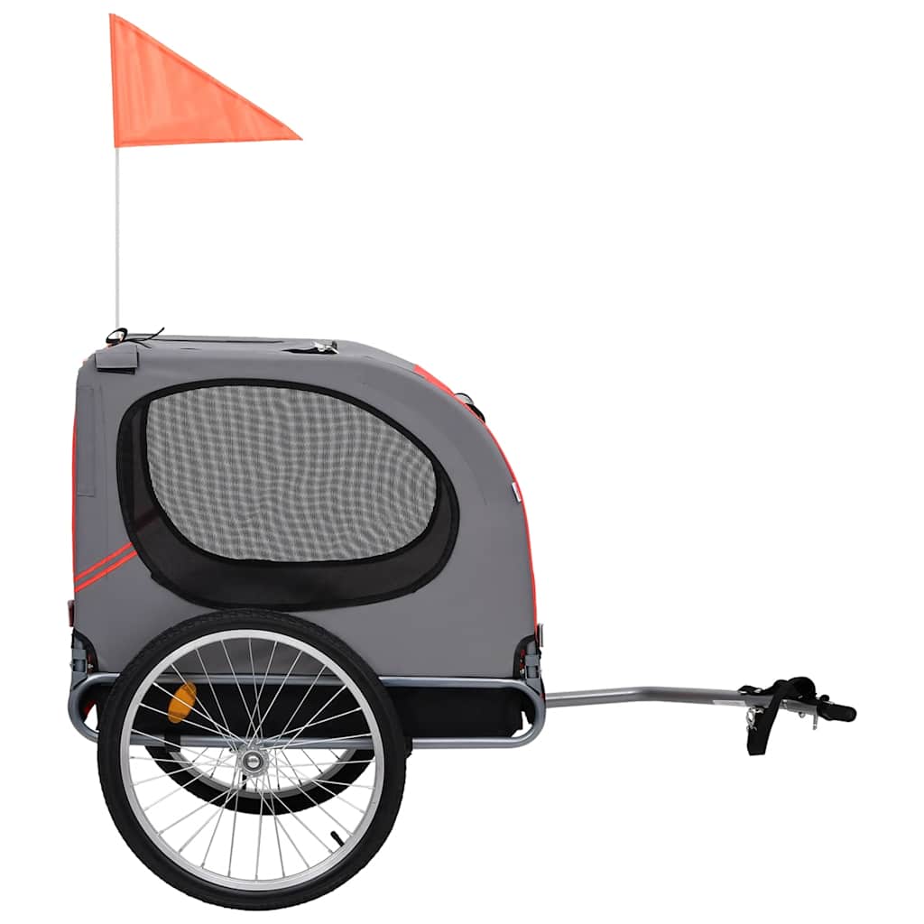 Dog Bike Trailer Red and Black - 130×73×91cm