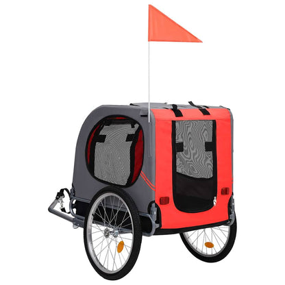 Dog Bike Trailer Red and Black - 130×73×91cm