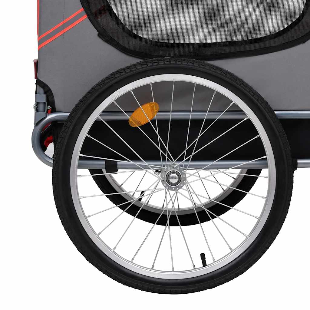 Dog Bike Trailer Red and Black - 130×73×91cm