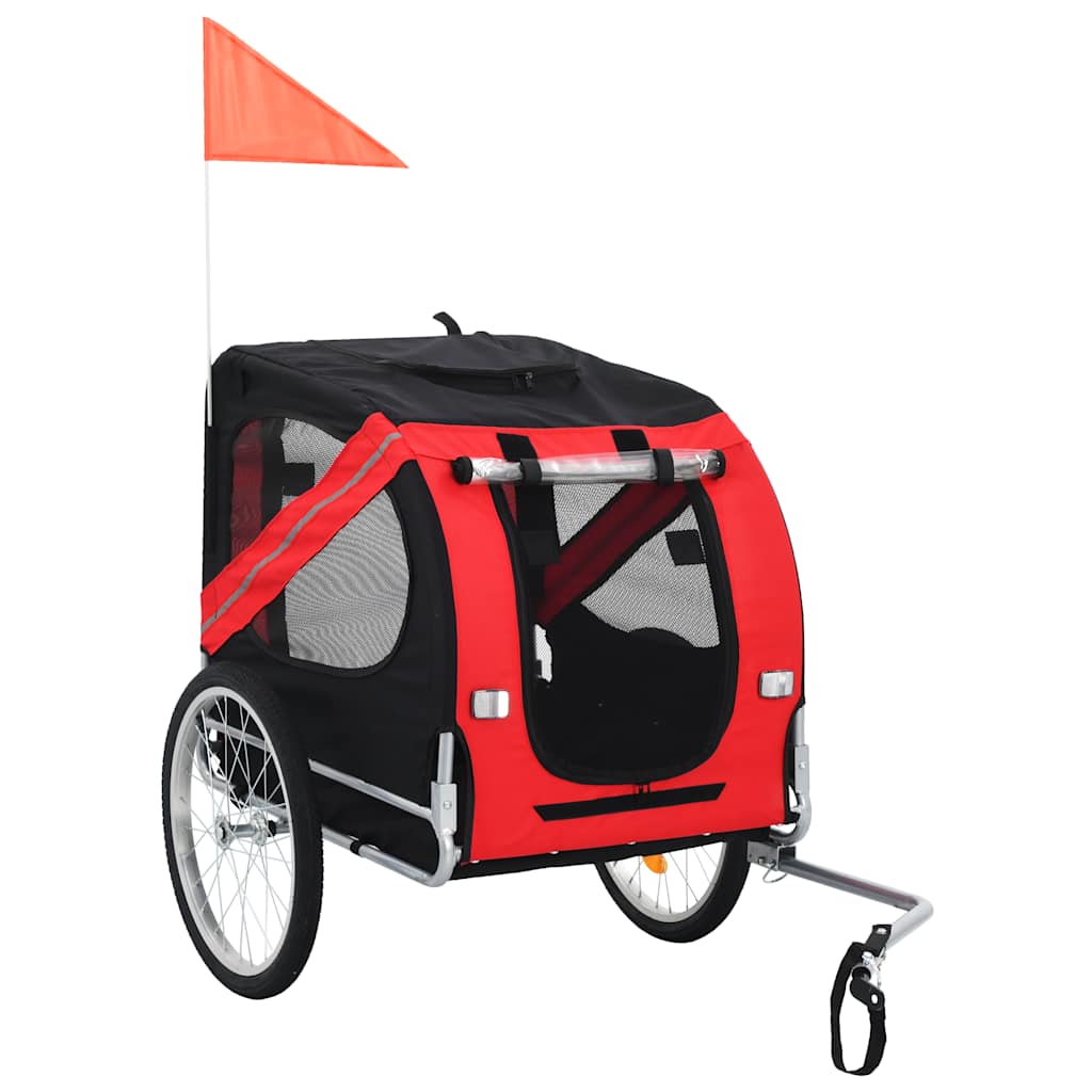 Dog Bike Trailer Red and Black - 137×73×90cm