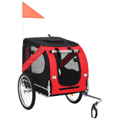 Dog Bike Trailer Red and Black - 137×73×90cm