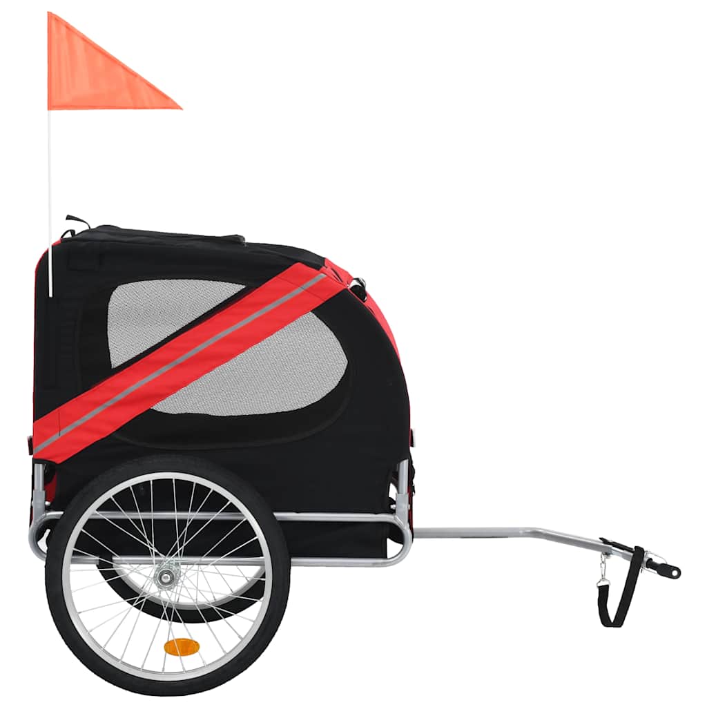 Dog Bike Trailer Red and Black - 137×73×90cm