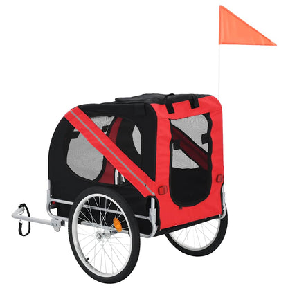 Dog Bike Trailer Red and Black - 137×73×90cm
