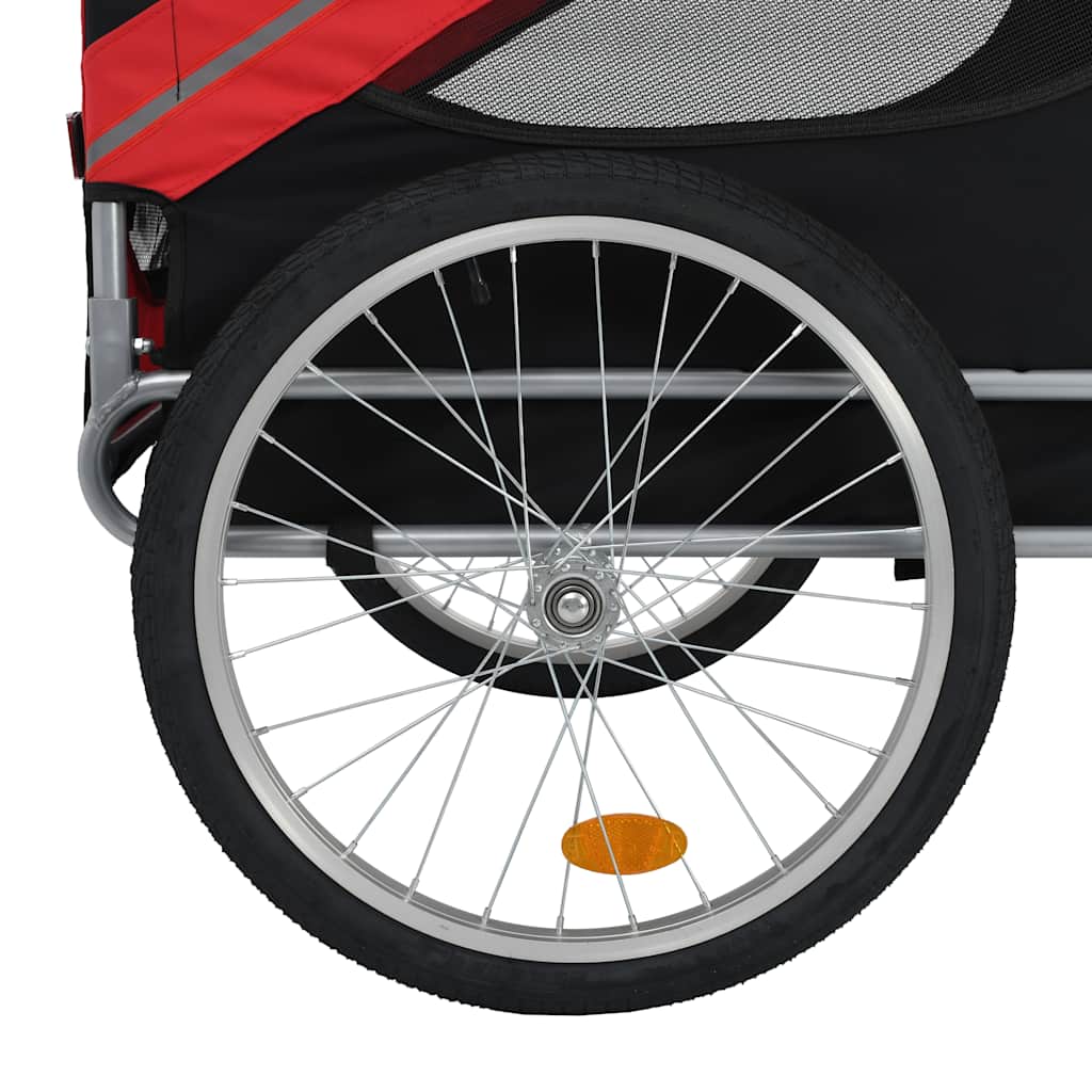 Dog Bike Trailer Red and Black - 137×73×90cm