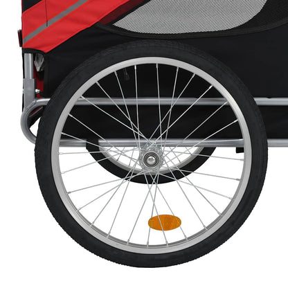 Dog Bike Trailer Red and Black - 137×73×90cm