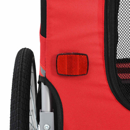 Dog Bike Trailer Red and Black - 137×73×90cm