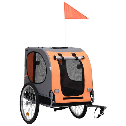 Dog Bike Trailer Orange and Brown - 130×73×91cm
