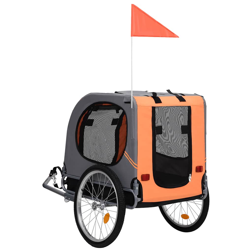 Dog Bike Trailer Orange and Brown - 130×73×91cm