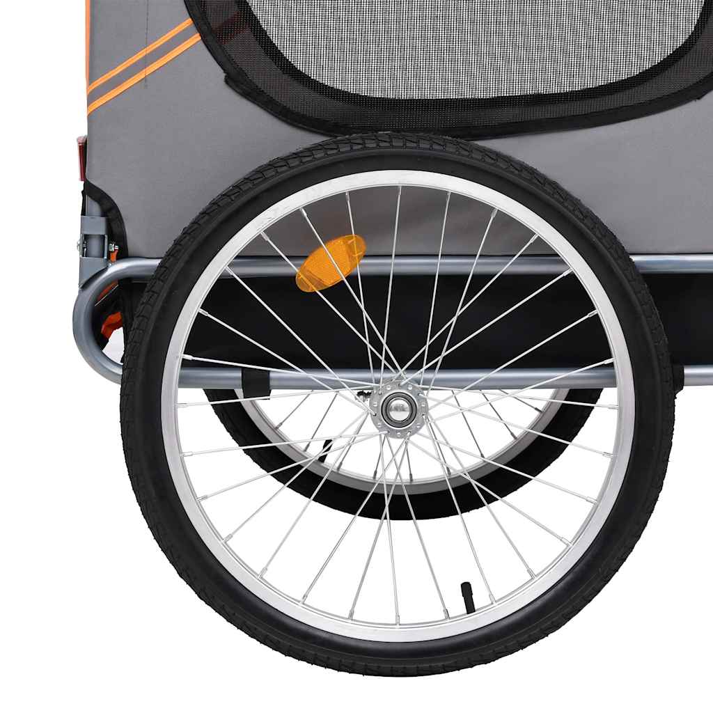 Dog Bike Trailer Orange and Brown - 130×73×91cm
