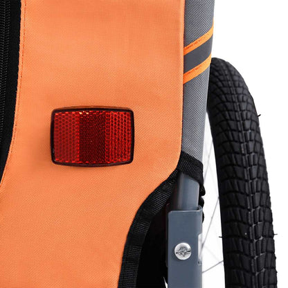 Dog Bike Trailer Orange and Brown - 130×73×91cm