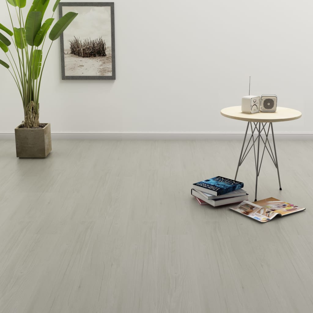 Self-adhesive Flooring Planks 4.46 mÃ‚Â² 3 mm PVC Light Grey