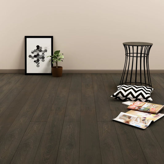 Self-adhesive Flooring Planks 4.46 mÃ‚Â² 3 mm PVC Dark Brown