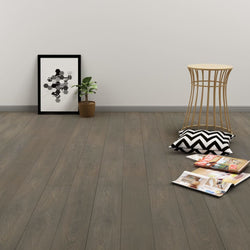 Self-adhesive Flooring Planks 4.46 mÃ‚Â² 3 mm PVC Grey and Brown