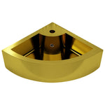 Wash Basin with Overflow Ceramic Gold