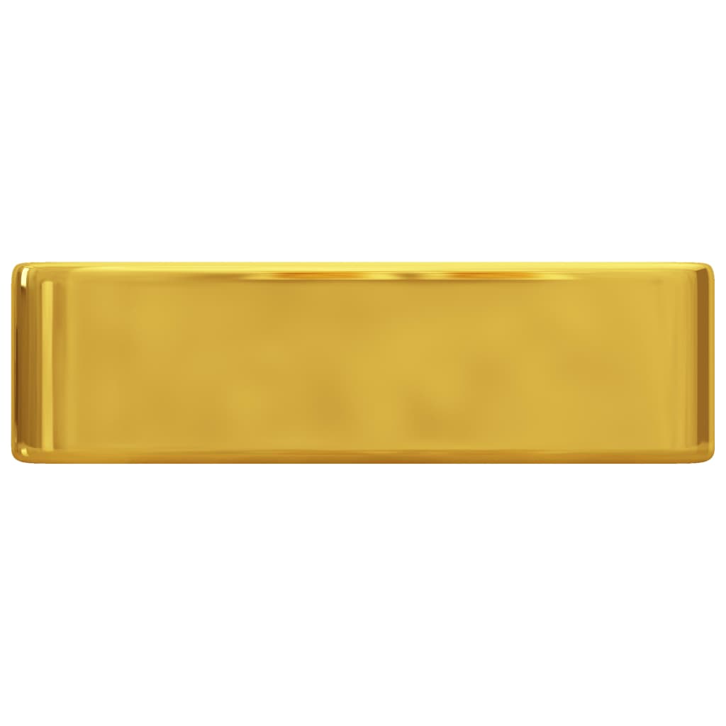 Wash Basin with Faucet Hole Ceramic Gold M