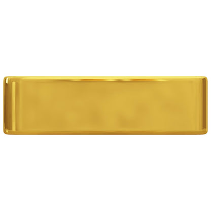 Wash Basin with Faucet Hole Ceramic Gold M